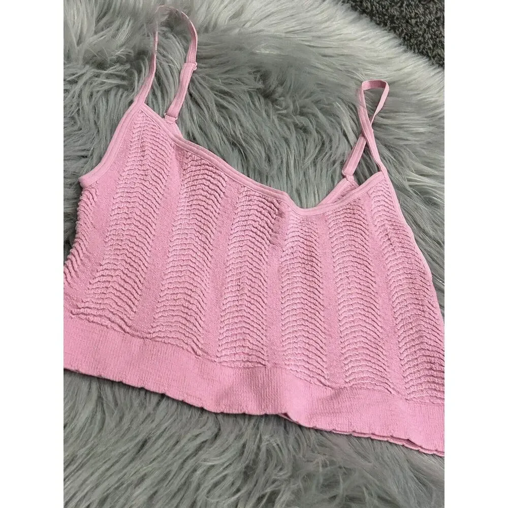 Anthropologie Women's‎ Seamless Pink Scallop Tank Size XXS/XS